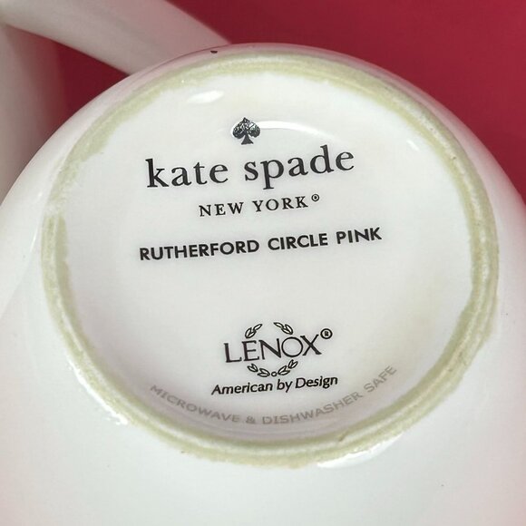 pair of Kate Spade x Lenox Rutherford Circle Pink coffee mugs - Picture 5 of 5